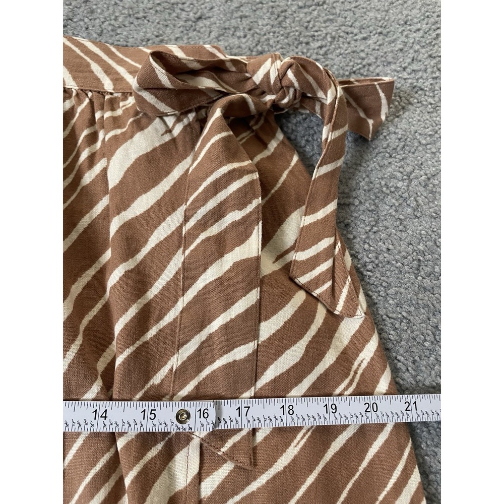 Faux Wrap Zebra Print Midi Skirt Sz S/M Beige Cream Side Tie Party Classic READ - Picture 8 of 11